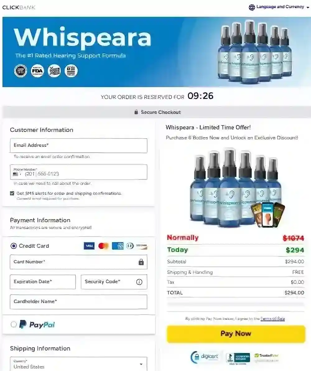 Whispeara Order Page